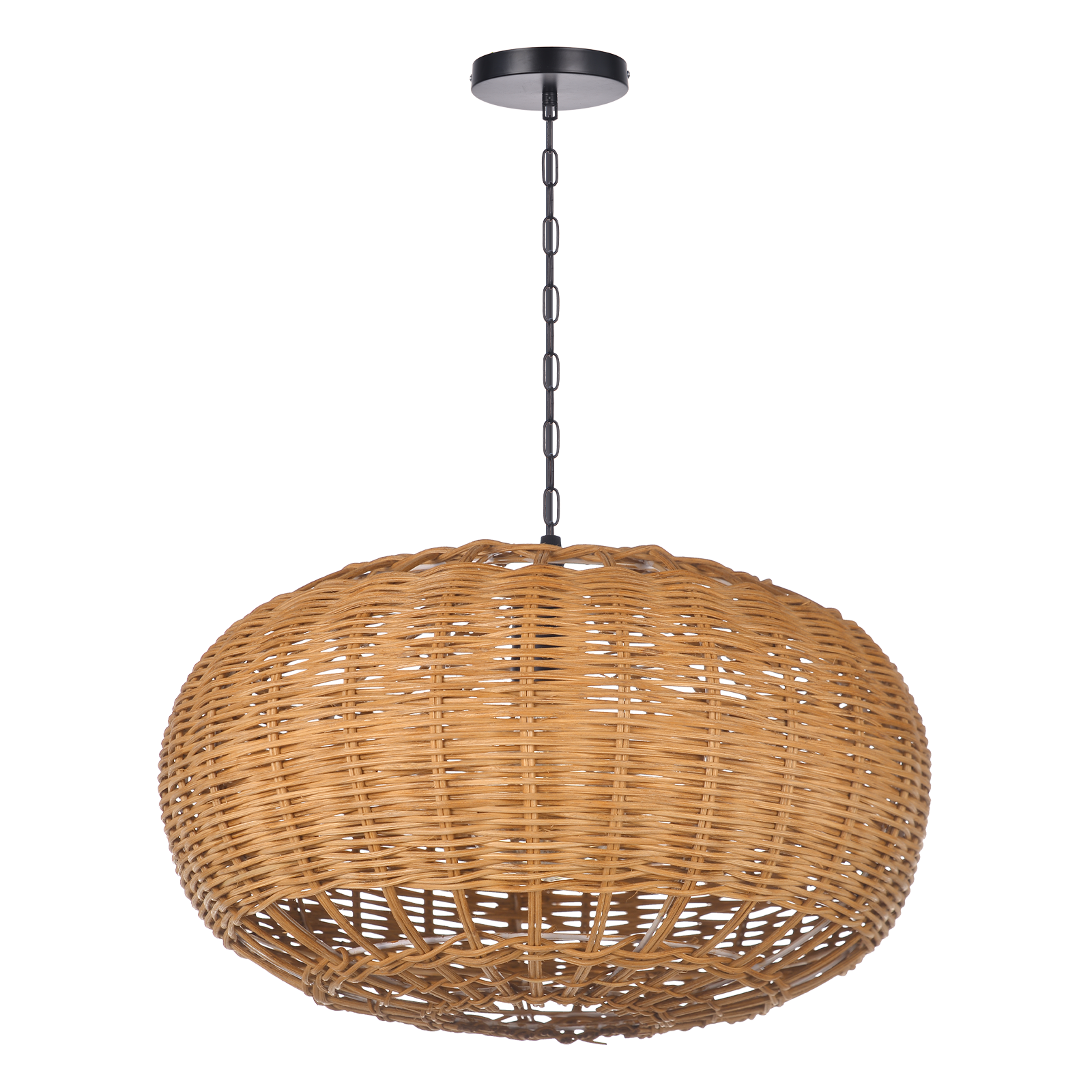 thumbnail video image 2 of LittleGlovo Large Farmhouse Rattan Pendant Light, 2 of 16