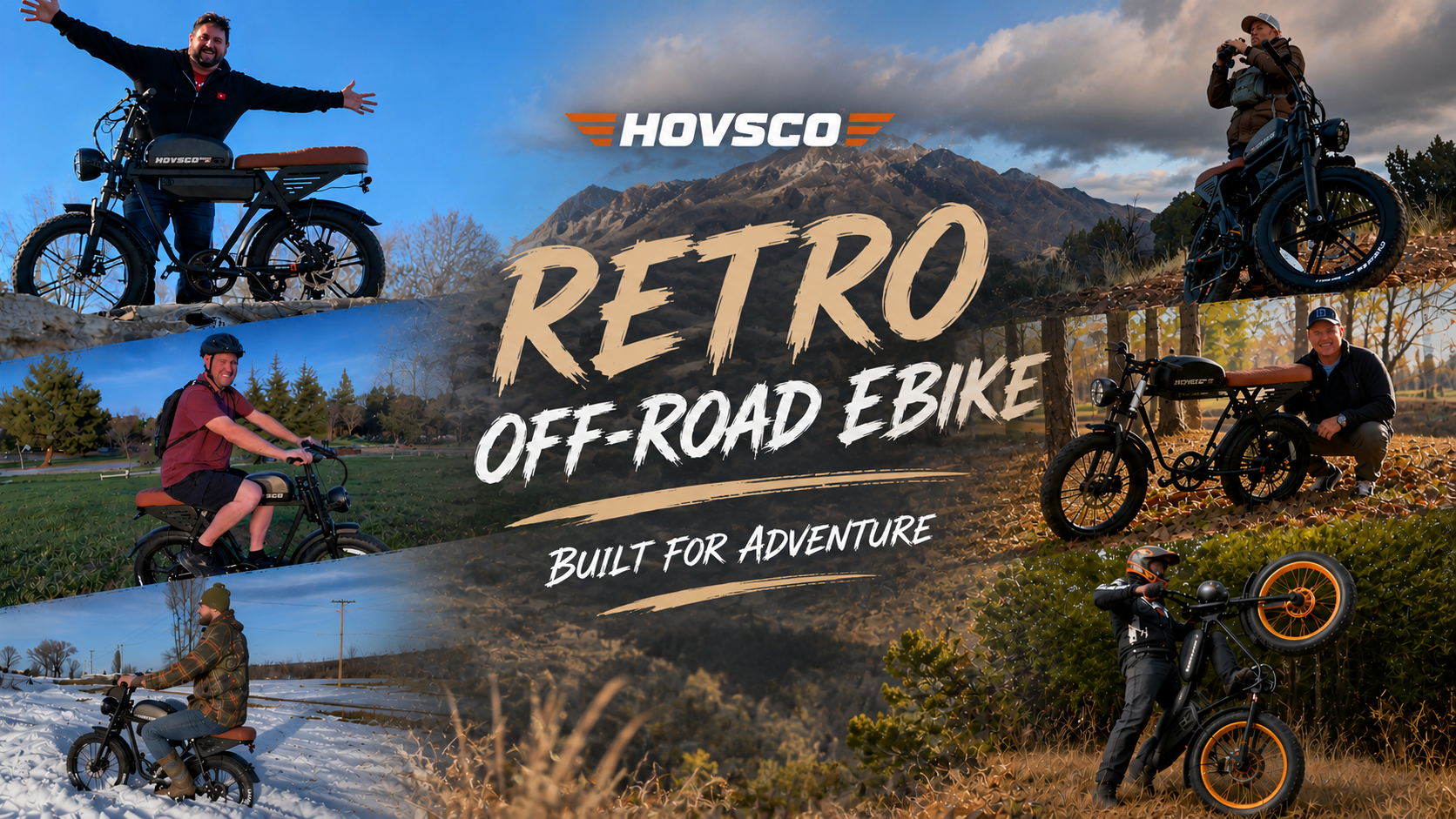 thumbnail video image 2 of HOVSCO Electric Bike for Adults, 750W Motor, 60 Miles Range, 20'' Fat Tire E-Mountain Bike, 7-Speed E-Bike with Full Suspension UL2849, 2 of 8