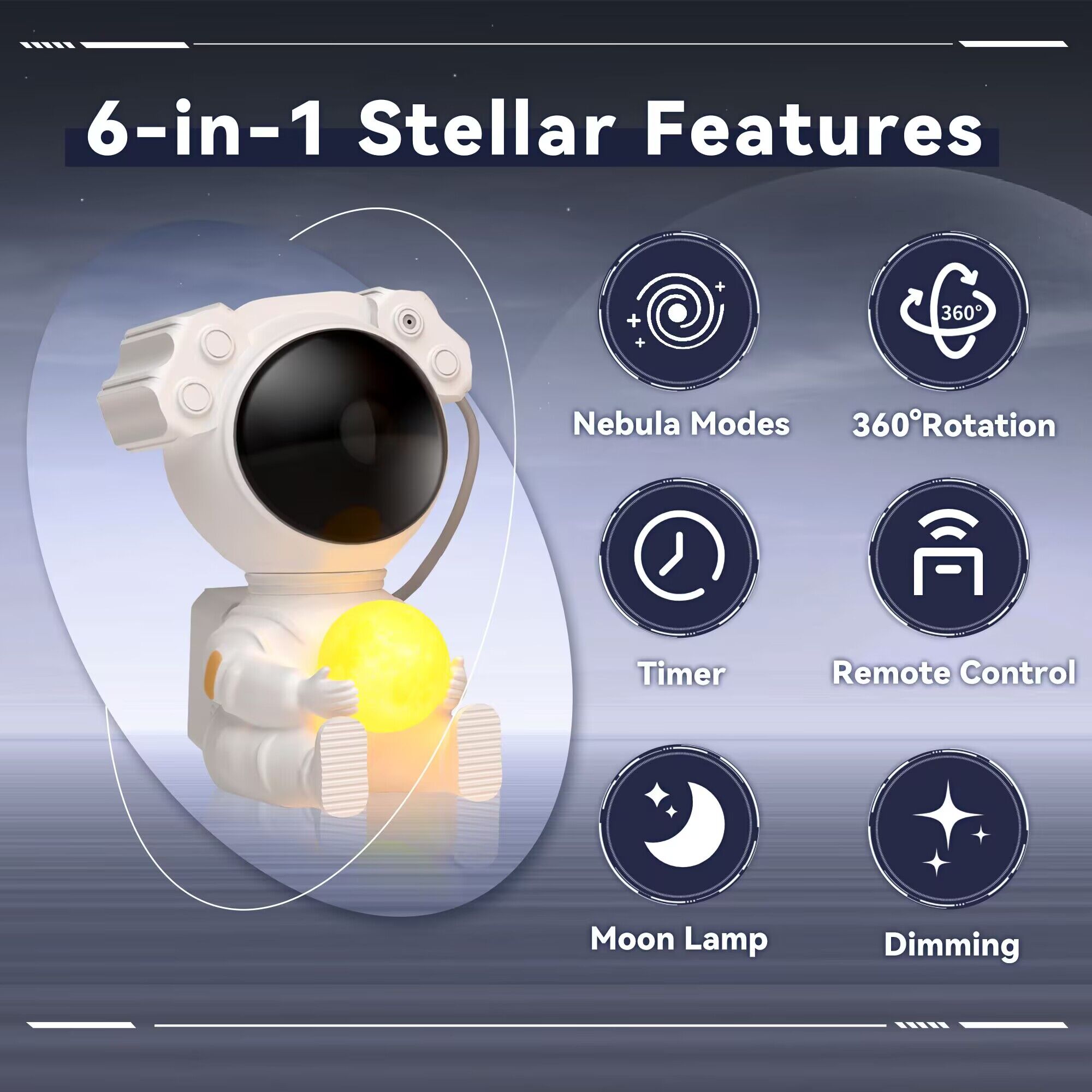 thumbnail video image 2 of QCWQMYL White Astronaut Galaxy Projector for bedroom Nebula LED Lights for Room Ceiling Space Night Light Star Projector Galaxy Light 7.64", 2 of 8