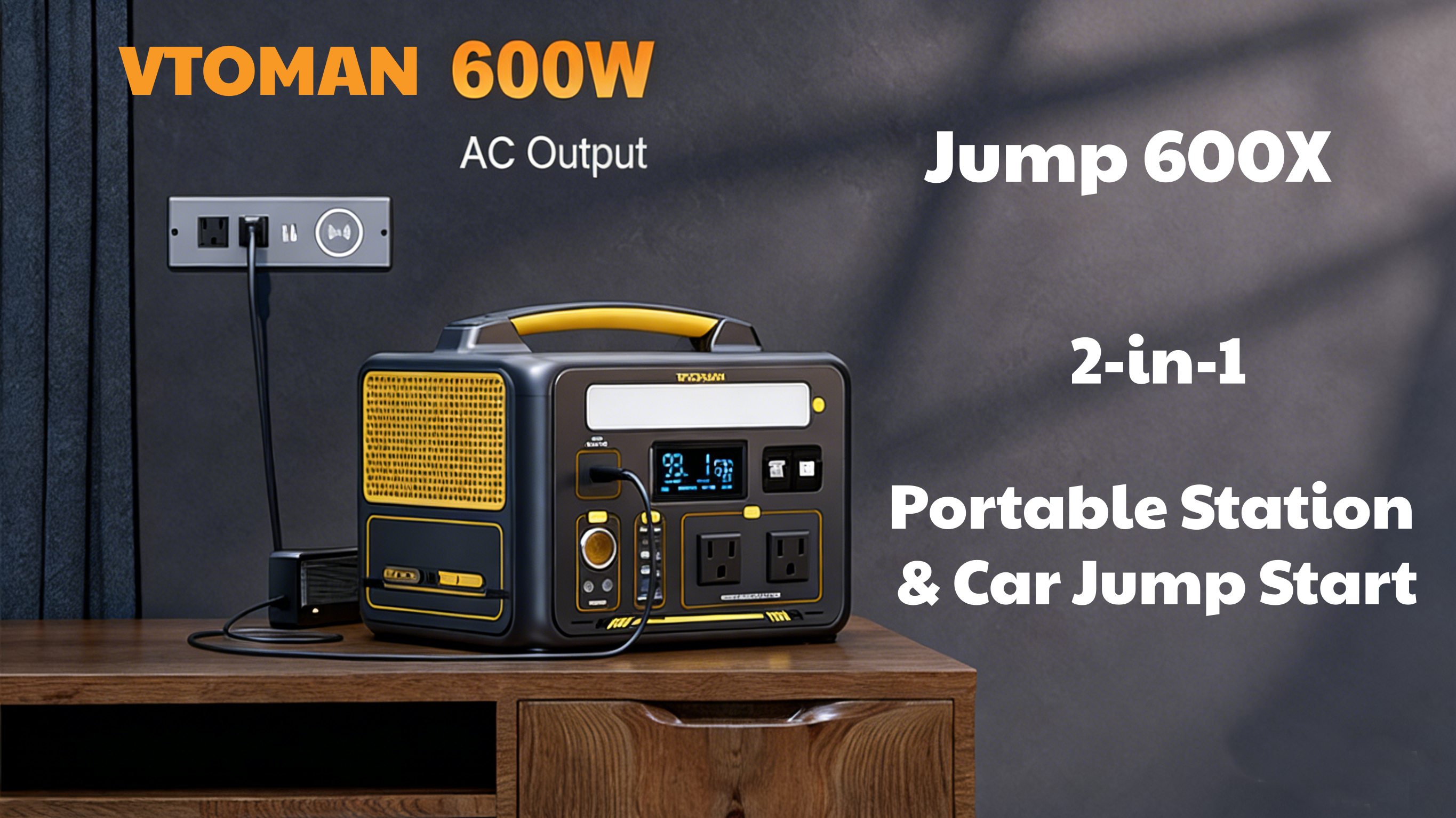thumbnail video image 2 of VTOMAN 600W Portable Power Station,299Wh LiFePO4 Battery,Solar Generator for Heater,Home&Camping Backup,Power Outages,Rvs,Christmas​(No Solar Panel), 2 of 11