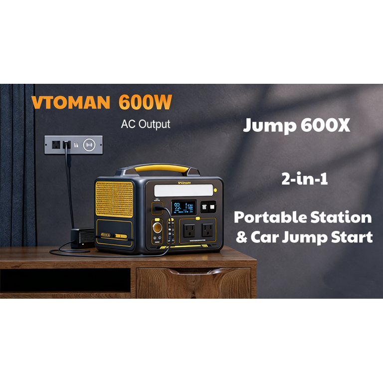 VTOMAN Jump 600X Portable Power Station, 600W Indoor Solar