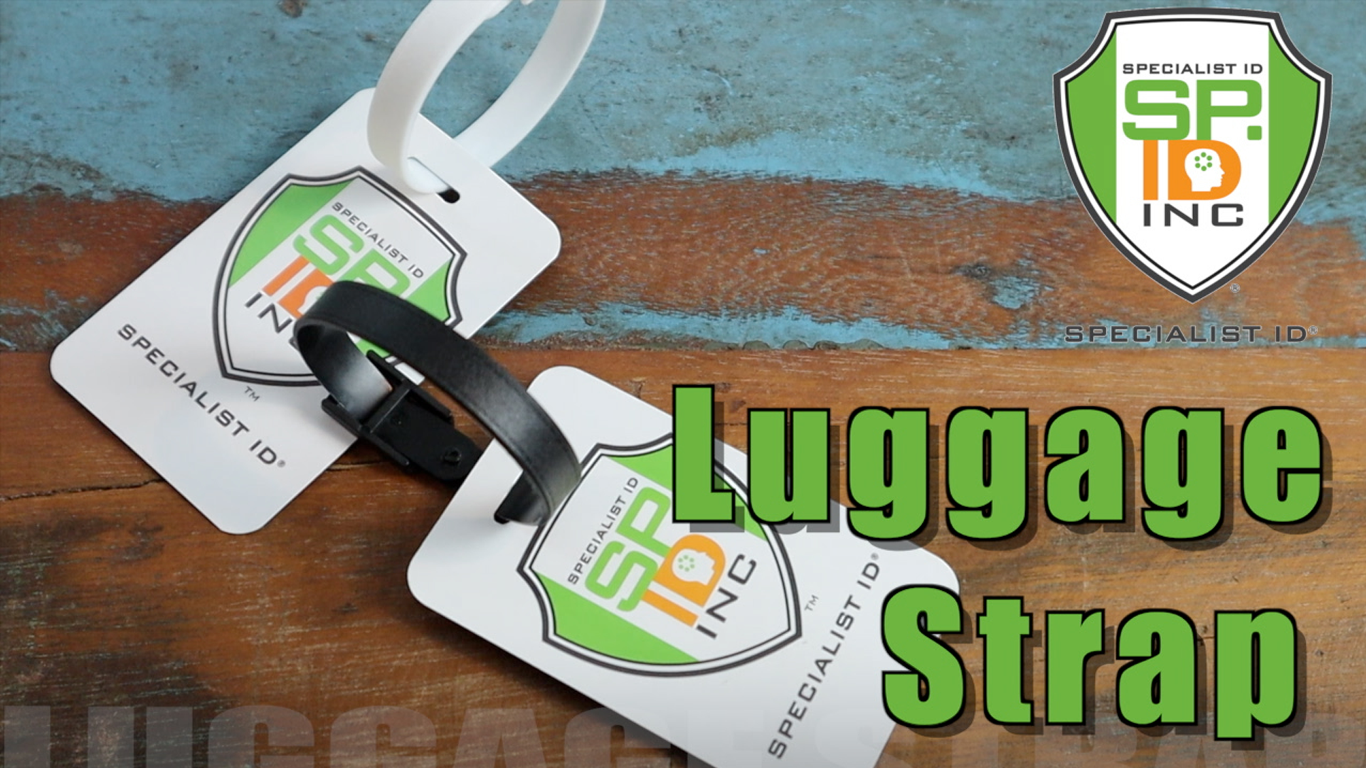 thumbnail video image 2 of 5 Pack - Plastic Luggage Tag Strap with Secure Post & Notch Buckle - 7 3/8" x 3/8 " Stylish Replacement Loop Straps for Slot Hole Bag Tags or I’D Name Badges by Specialist ID (Black), 2 of 8