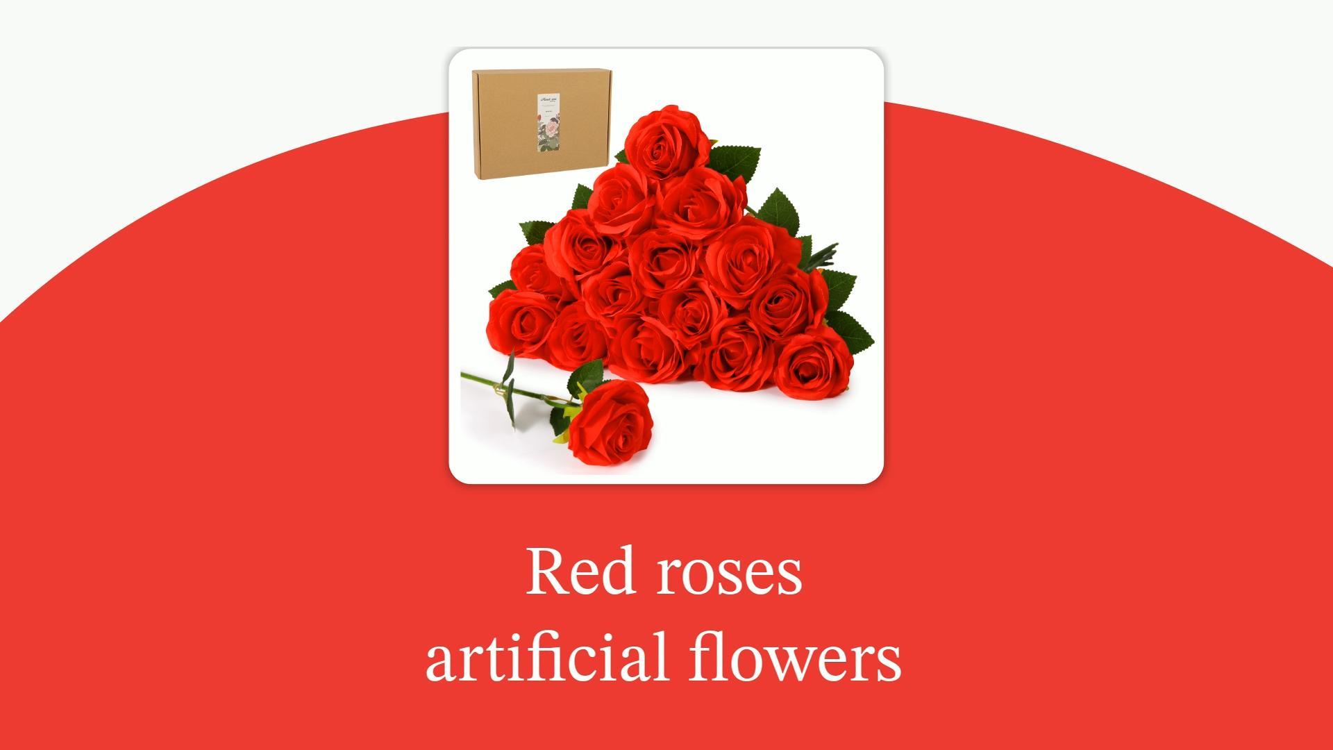 thumbnail video image 2 of DUOTAN 20 PCs Red Roses Artificial Silk Flowers, 4’’Big Flower Head Artificial Roses with Long Stems, Realistic Fake Roses Bulk for Home Wedding Bouquet Arrangements Party Decoration, 2 of 8