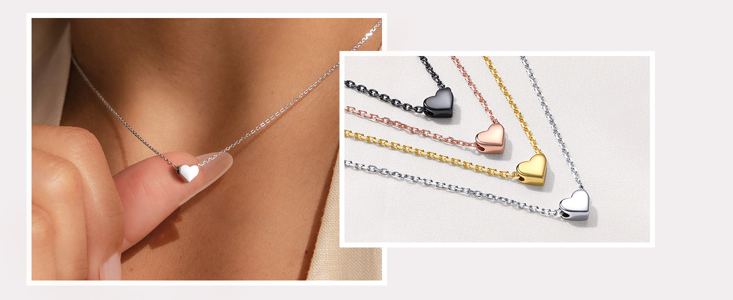 thumbnail video image 2 of ChicSilver Rose Gold Plated Delicate Triangle Necklaces Hypoallergenic 925 Sterling Silver Valentines Day Birthday Jewelry Gift for Women Mom Wife, 2 of 7