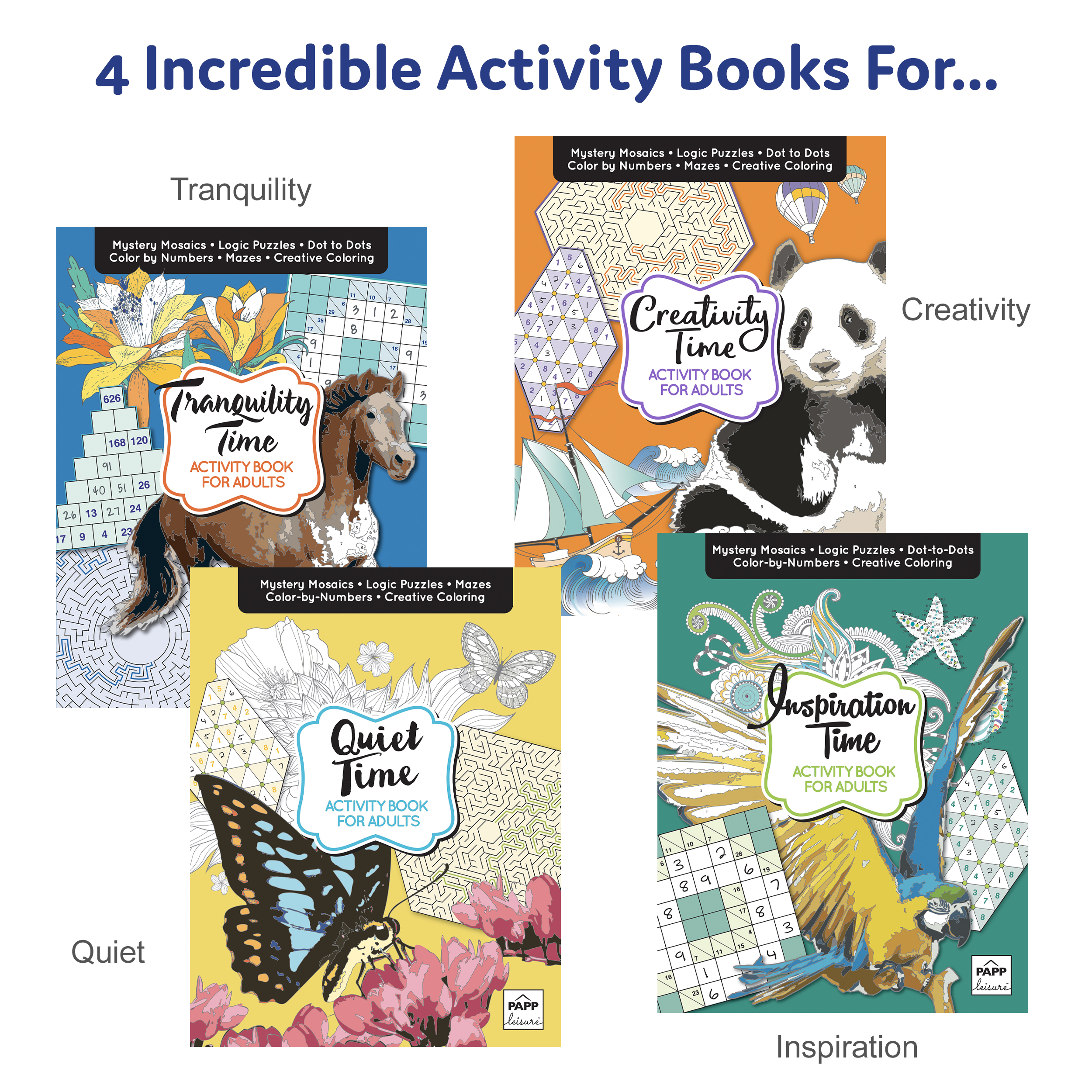 thumbnail video image 2 of PAPP Activity Books 4 pack 100+ Pages of Color by Number, Puzzles etc, 2 of 7