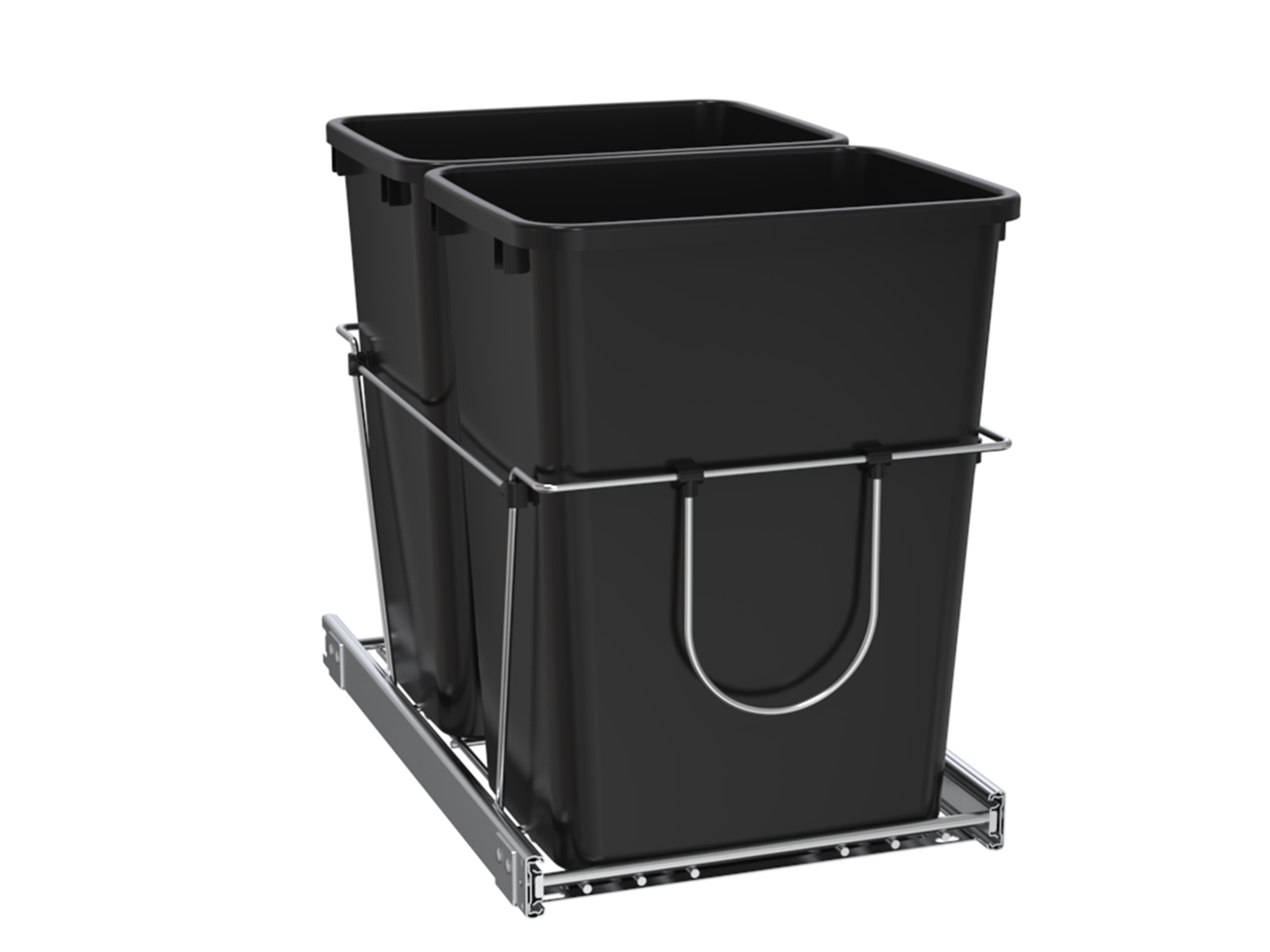 Homgarden 30 Liter / 8 Gallon Sliding Pull Out Trash Can Under Counter Kitchen Waste Bin Cabinet, Black