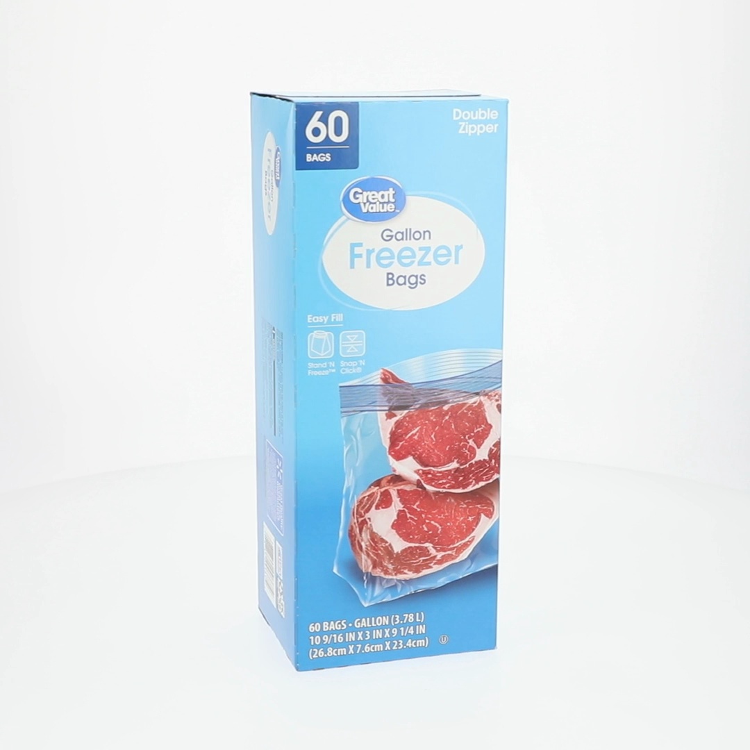 ゆー。　3Lサイズ350g×2袋3セット　2Lサイズ500gパック×6袋 Great Value Fresh Seal Double Zipper Gallon Freezer Bags, 60 Count