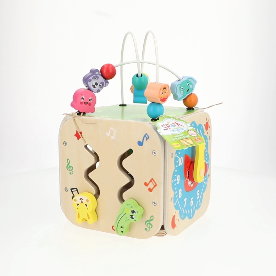 Spark Create Imagine Wooden Shape Sorting Activity Cube for Babies