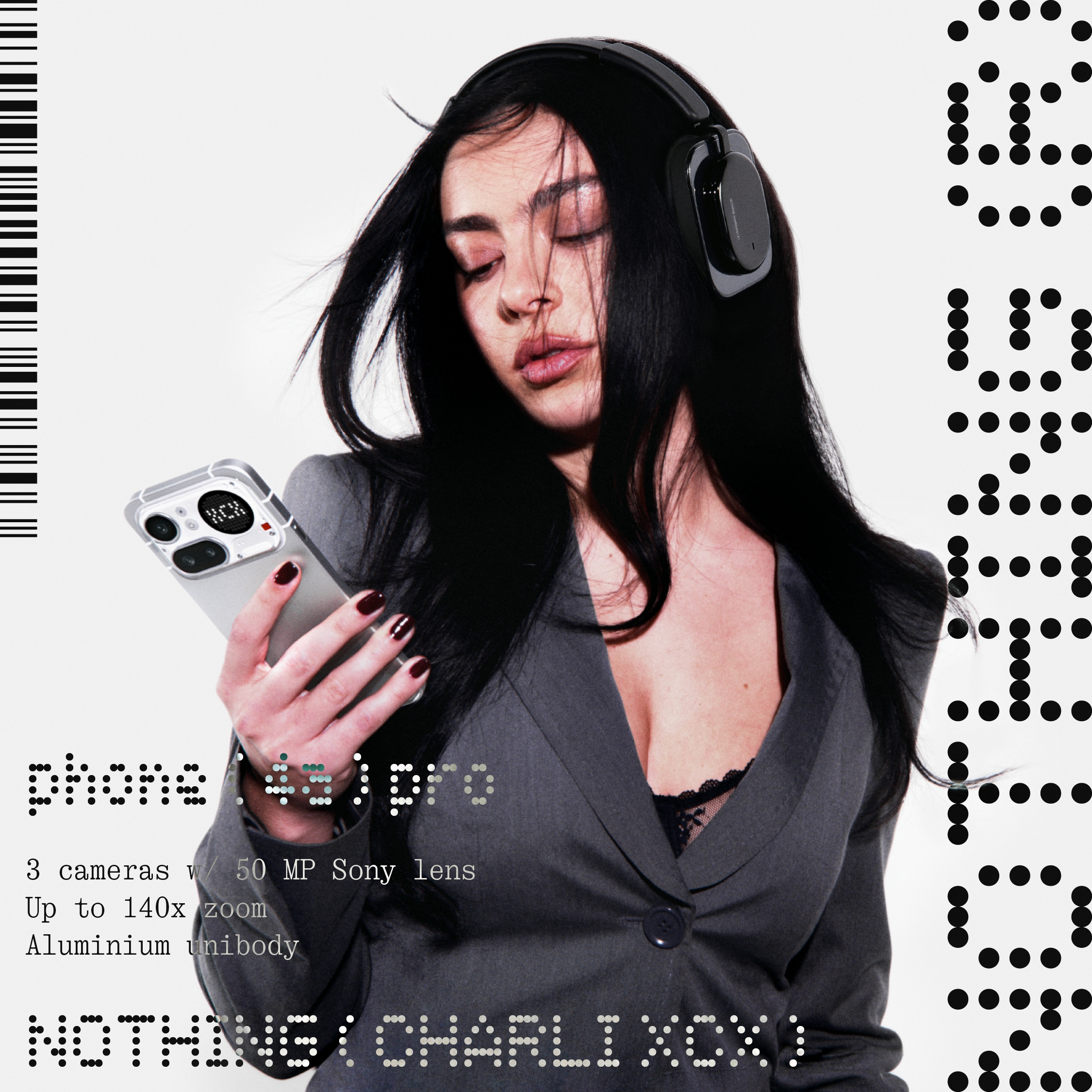 thumbnail video image 2 of Nothing Phone (4a) Pro Cell Phone 2026 New, Unlocked Android 16 Smartphone, Triple-Lens Camera, AI Photo Edits, 6.83" 144Hz AMOLED Display, 5080mAh Battery, Dual-SIM Glyph Matrix (Black, 8+128GB), 2 of 11
