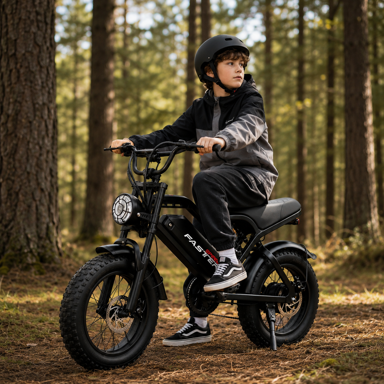 thumbnail video image 2 of 750W Electric Bike for Teens&adults, UL2849 Certified Fat Tire E-Bike, 20+MPH 48V 15.6Ah Mountain Bike , Cool off-Road Electric Bike Gift for Teenage Riders, 2 of 9
