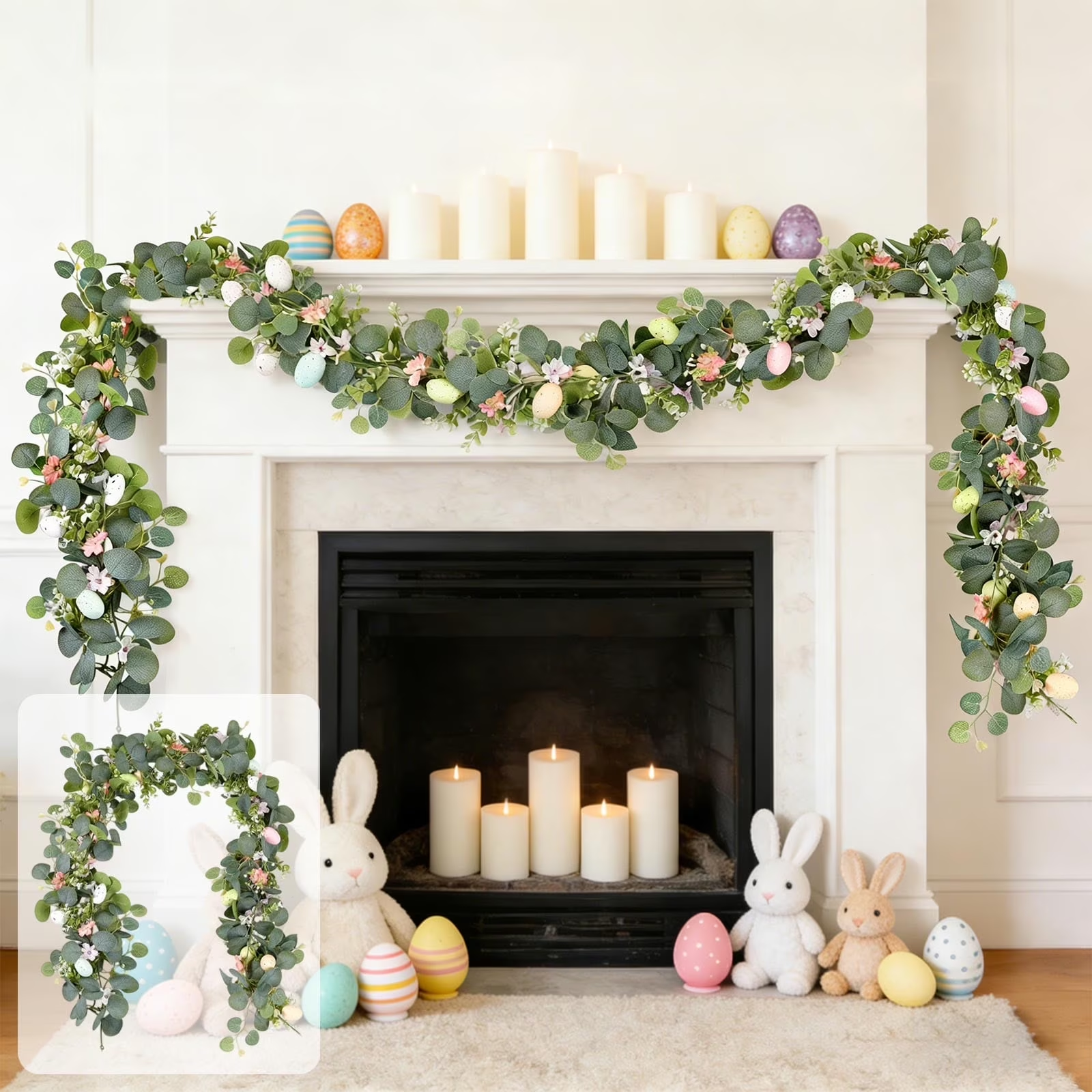 thumbnail video image 2 of Cheapark Easter Eggs Vines Door Decoration Spring Branches Leaves Floral Decor Colorful Indoor Outdoor Home Patio Porch Accents, 2 of 9
