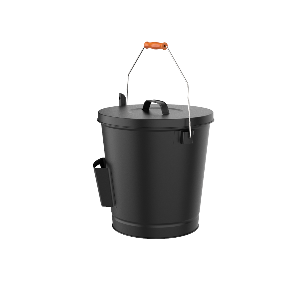 HOME-COMPLETE 4.75 Gal. Ash Bucket with Lid and Shovel HW1500230