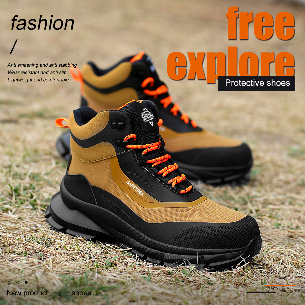 thumbnail video image 2 of Steel Toe Boots for Men Waterproof Safety Work Boots，Comfortable Mens Industrial & Construction Boots, 2 of 11