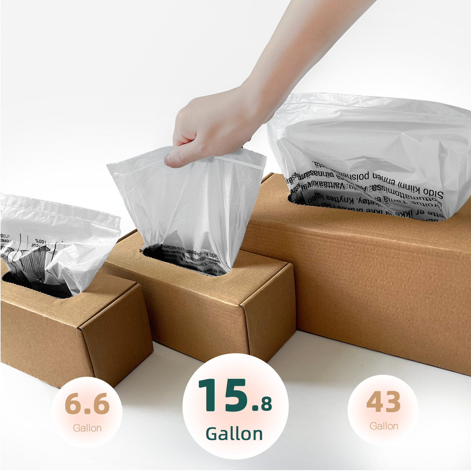 thumbnail video image 2 of Paper Shredder Waste Liners Heavy-Duty PE-HD 15.8-Gallon Drawstring Trash Bags, 50 Bags, 50 Pack, 2 of 12