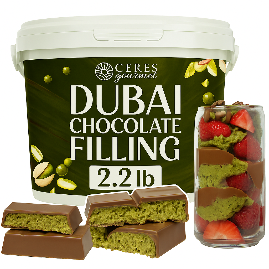 thumbnail video image 2 of Ceres Gourmet Dubai Chocolate Bar Mixture Pistachio Kataifi 2.2 lbs, 2 of 9