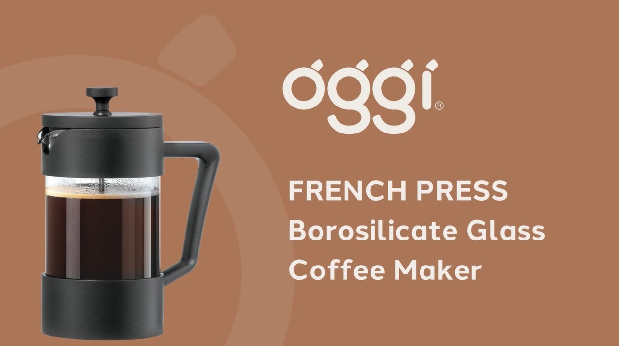 thumbnail video image 2 of 8 Cup Borosilicate French Press Coffee Maker (1 lt, 34 oz), 2 of 8