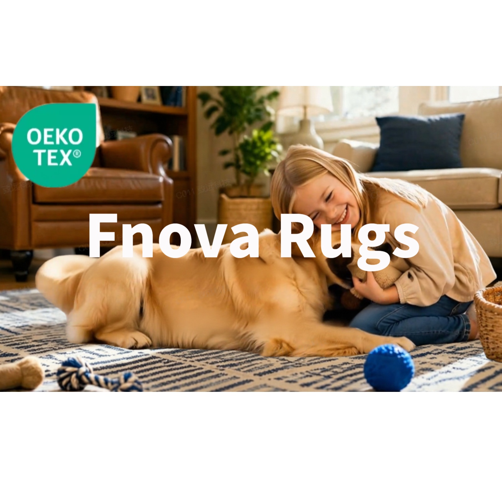 thumbnail video image 2 of Fnova 3x5 Modern Washable Area Rug, Farmhose Non-Slip Striped Indoor/Outdoor Carpet, Oeko-Tex Certified, Brown, 2 of 13