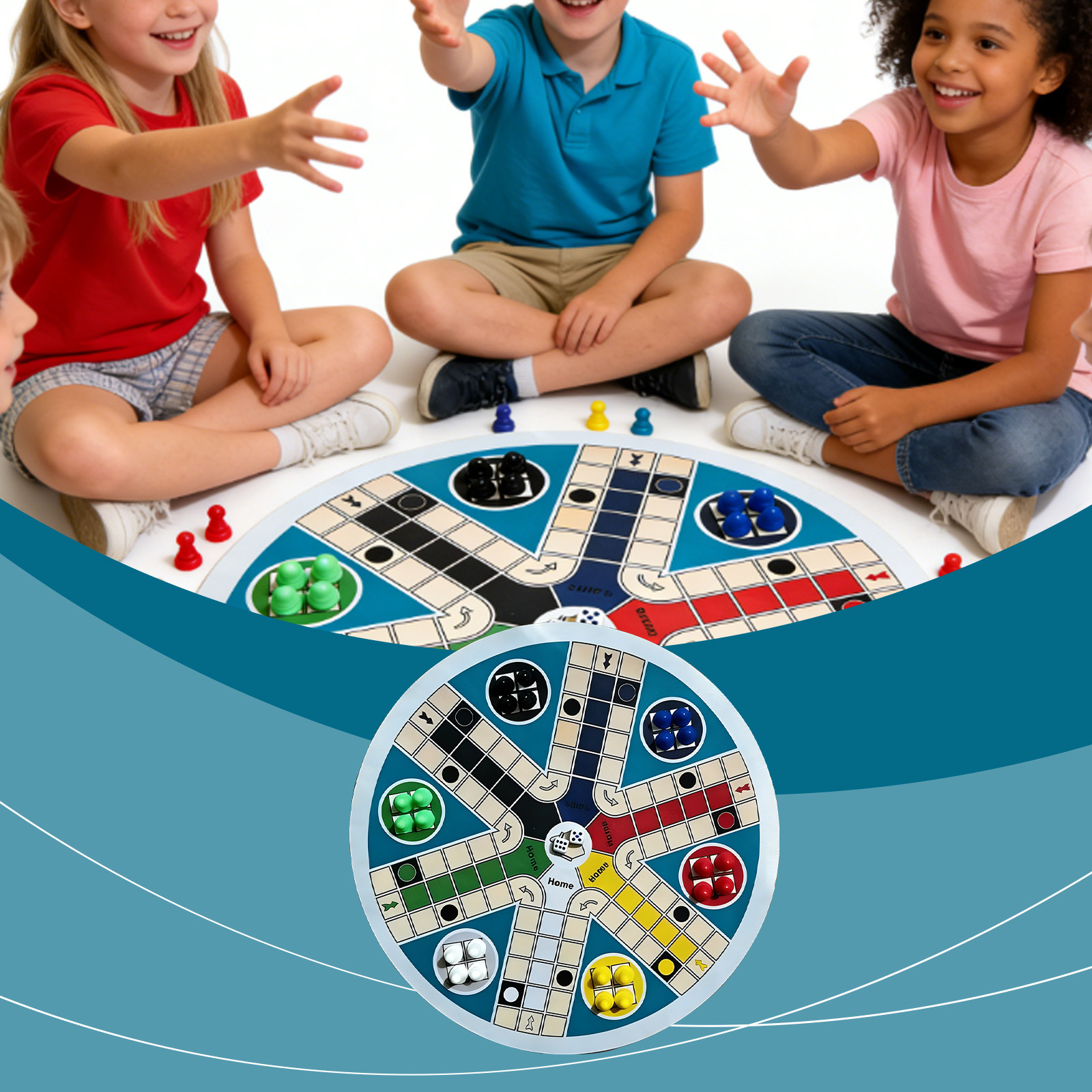 thumbnail video image 2 of 2026 New - Board Games Round Ludo Board Game Classic Strategy Game For 2-6 Players Colorful Family Game Night Activity Includes Game Board And Playing Pieces, 2 of 20