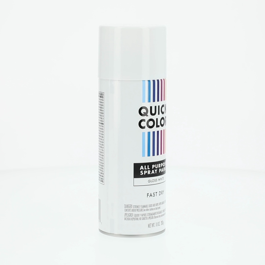White, Quick Color All Purpose Gloss Spray Paint-391191, 10 oz