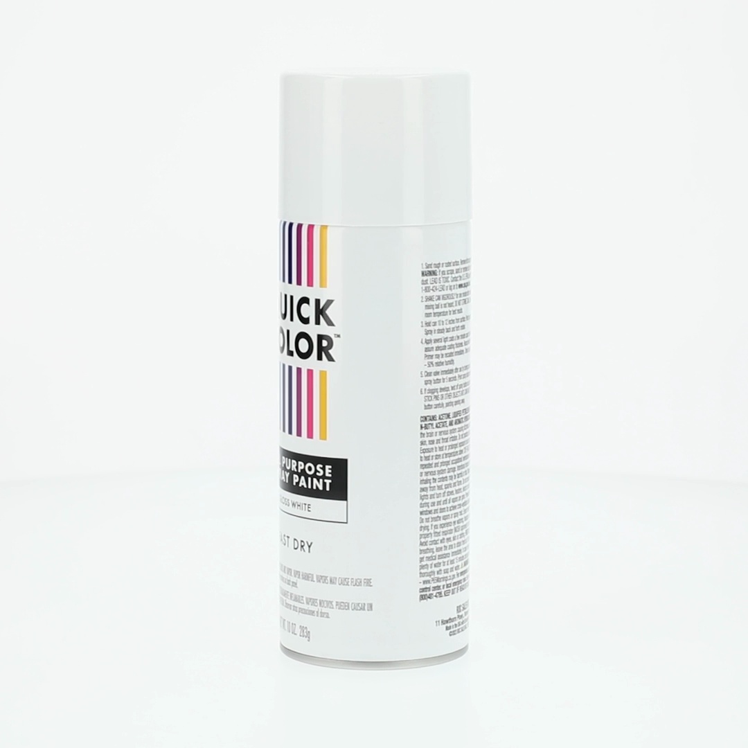White, Quick Color All Purpose Gloss Spray Paint-391191, 10 oz