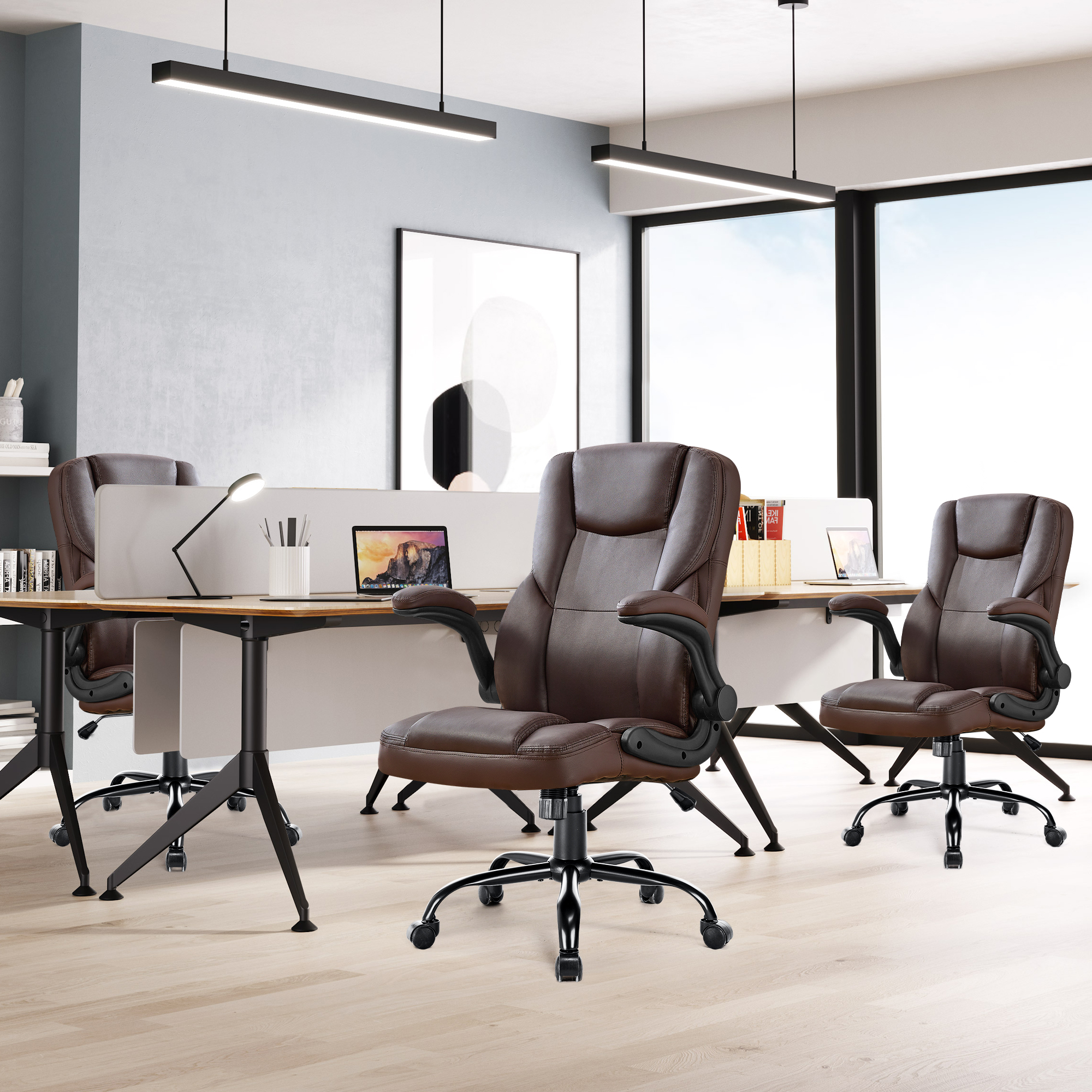 thumbnail video image 2 of JONPONY Leather Office Chair, Big and Tall Office Chair 400LBS Wide Seat Ergonomic Computer Desk Chair High Back Executive Leather Chair Adjustable Task Chair Lumbar Back with 1-Year Warranty, Black, 2 of 13