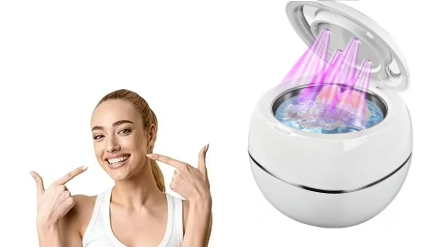 thumbnail video image 2 of Denture Dome - Ultrasonic UV Dentures Cleaning Domes for Dentures, Mouth Guards, Jewelry,  Denture Dome - Just Fresher, Safer Dentures—Every Single Day (White), 2 of 11