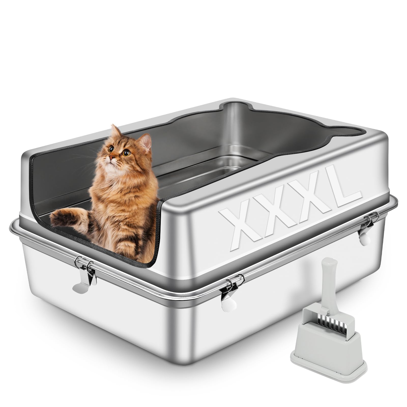 Big Box Designs Bartuke XXXL Stainless Steel Cat Litter Box 27.5