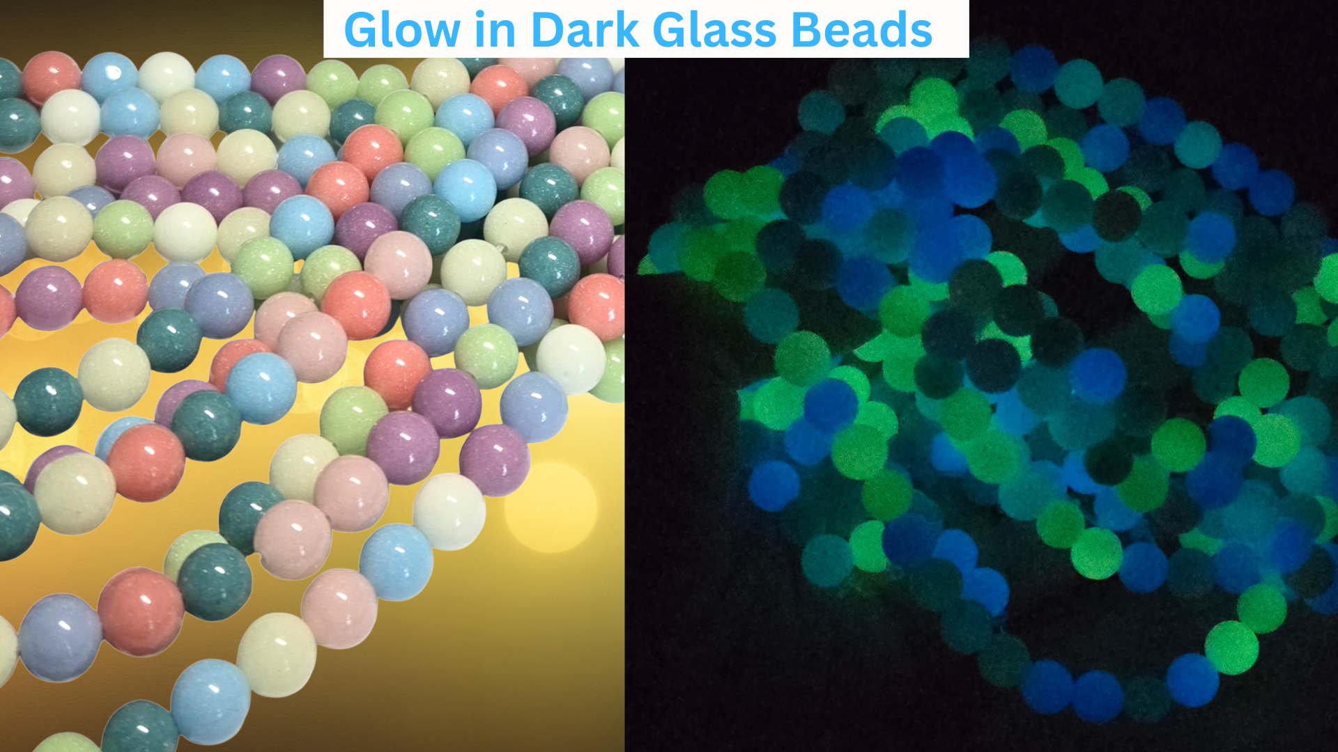 thumbnail video image 2 of Glow In Dark Beads Glass Bulk for Bracelets, DIY Jewelry Supplies, Gift for Beaders, 8mm Round, 300 pcs, 2 of 10