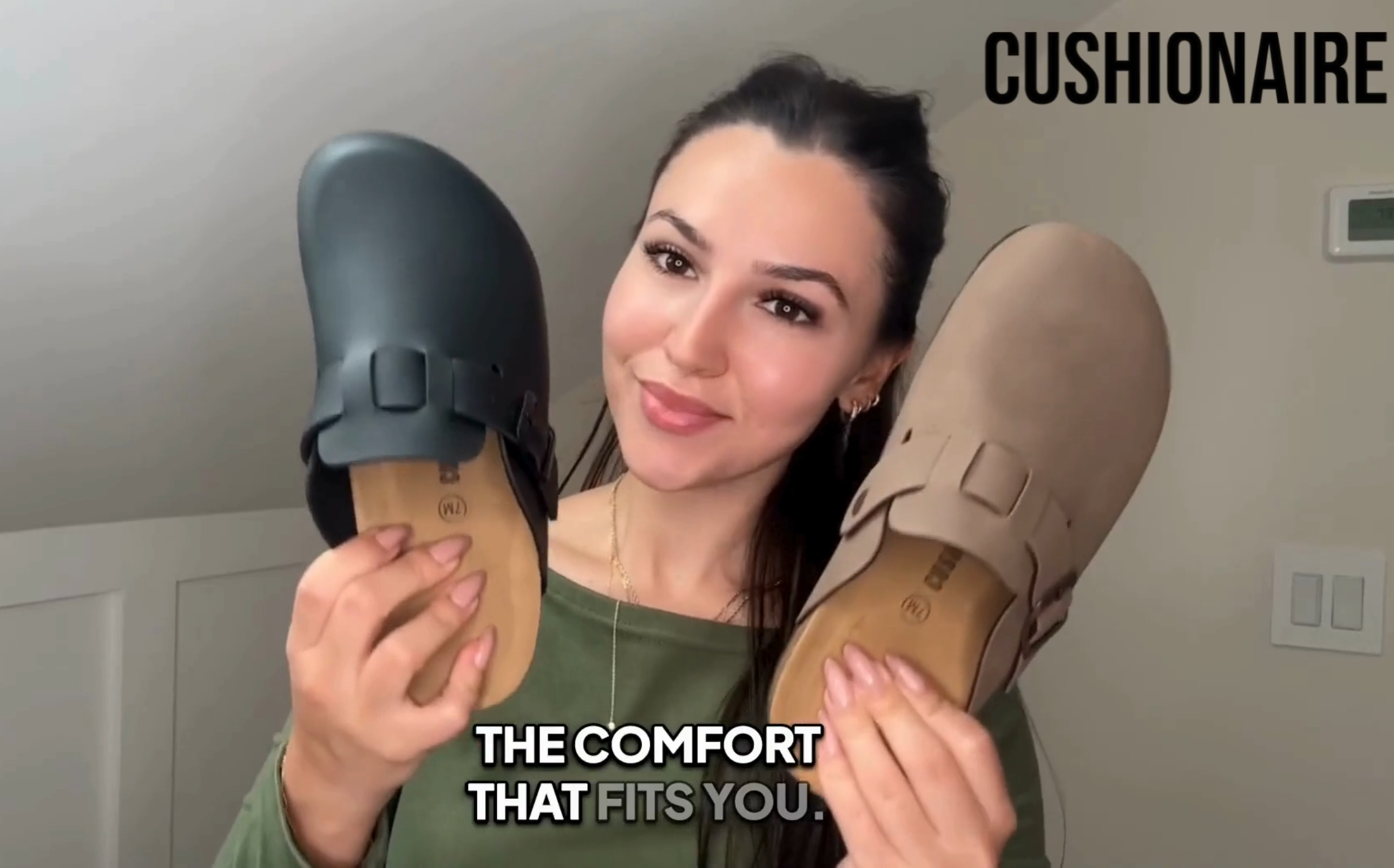 thumbnail video image 2 of Cushionaire Hana Women's Clogs | Comfortable Vegan Suede Clogs for Women | Slip On Potato Shoes with Cork Footbed & Arch Support | Memory Foam, Wide Widths Available, 2 of 24