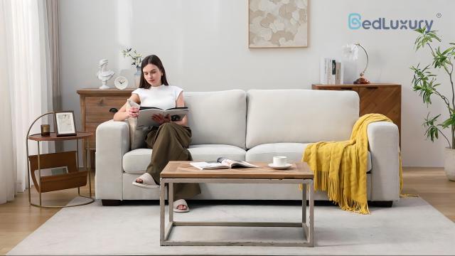 thumbnail video image 2 of BedLuxury 70” Loveseat Sofa,Comfy Modern 2-Seats Sofa for Small Spaces and Living Room, Removable Cover, Wide Armrest,USB/Type-C Port, Brown, 2 of 9