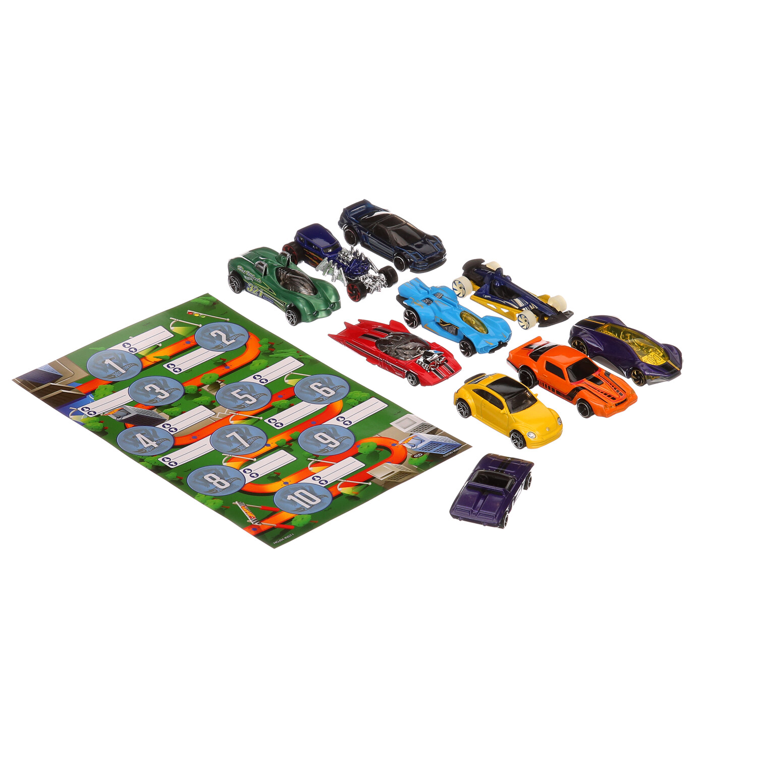  Hot Wheels 10-Pack, Set of 10 Toy Race Cars in 1:64 Scale,  Licensed & Unlicensed Collectible Vehicle (Styles May Vary) : Toys & Games