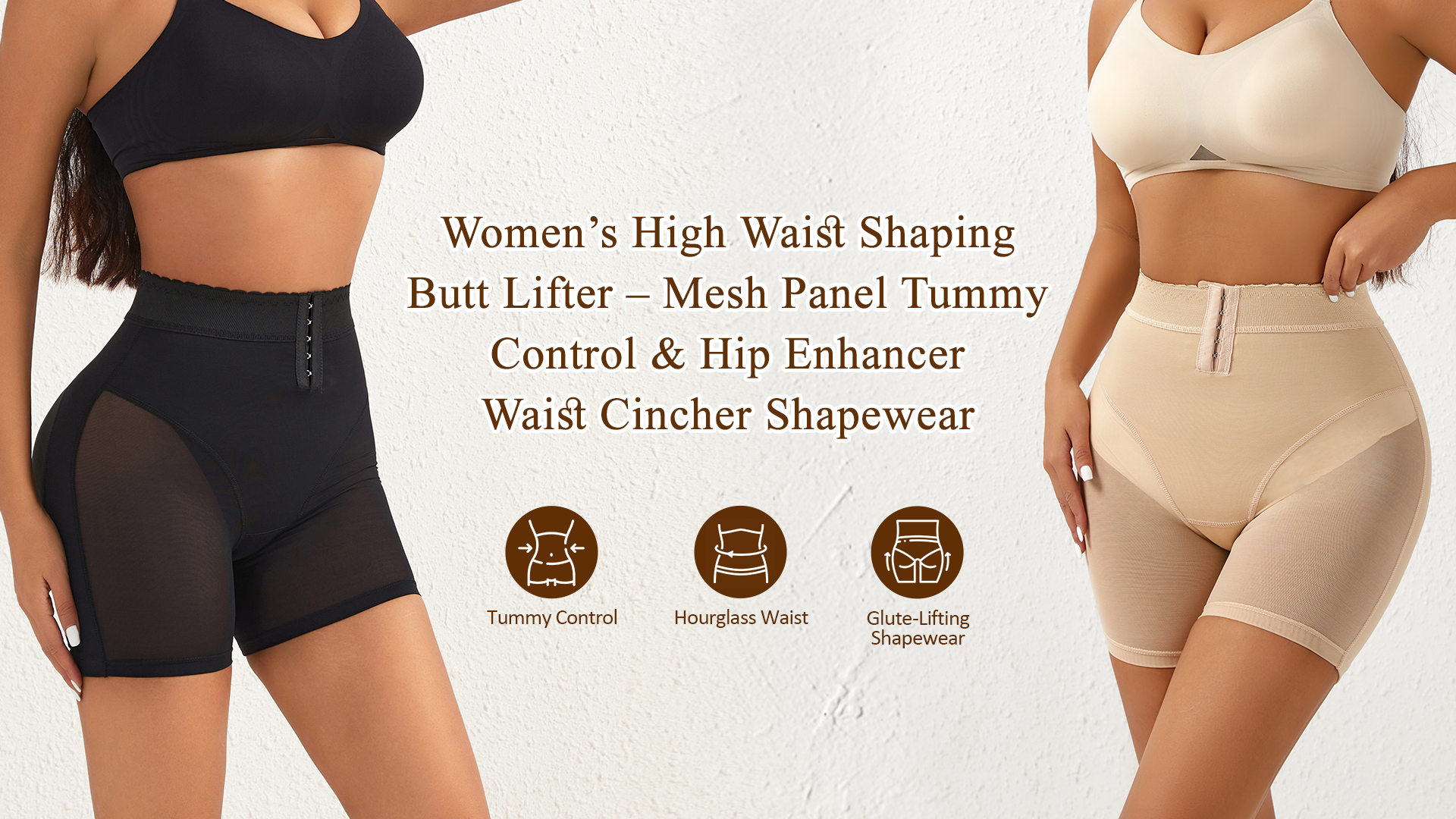 thumbnail video image 2 of Aivtalk Butt Lifter Shapewear Tummy Control Shorts for Women Faja Body Shaper Compression Panties Hook Closure Underwear Slimming Nude L, 2 of 7
