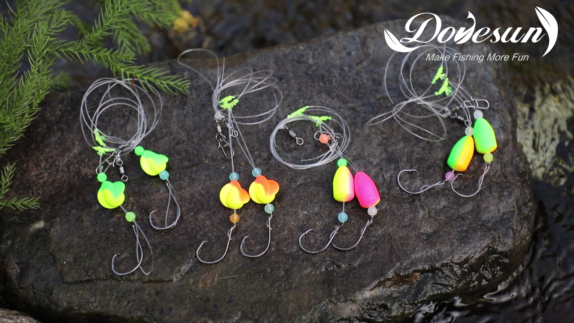 thumbnail video image 2 of 10 pack Saltwater Pompano Rigs Surf Fishing Kit with Capsule Floats T-Knot Pre-Tied 1/0 Circle Hooks, 2 of 8