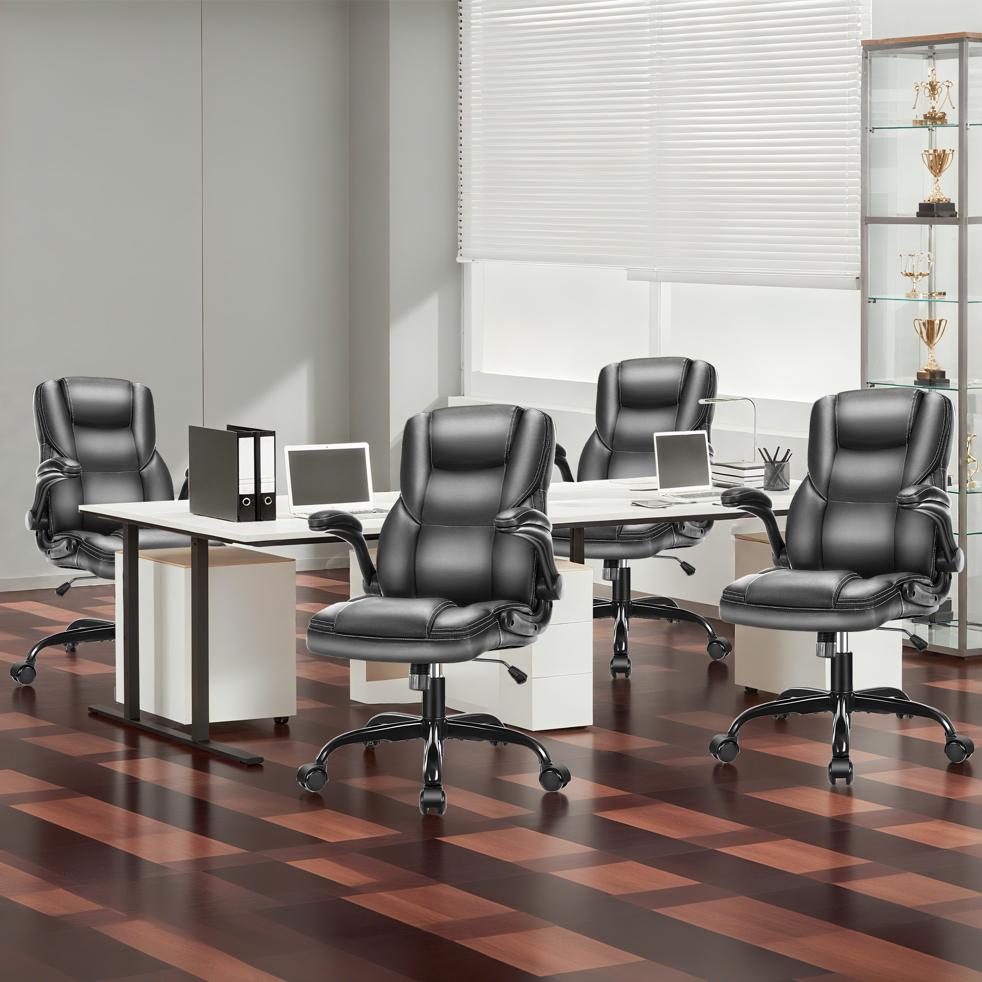 thumbnail video image 2 of JONPONY Leather Office Chair, Big and Tall Office Chair 400LBS Wide Seat Ergonomic Computer Desk Chair High Back Executive Leather Chair Adjustable Task Chair Lumbar Back with 1-Year Warranty, Black, 2 of 13