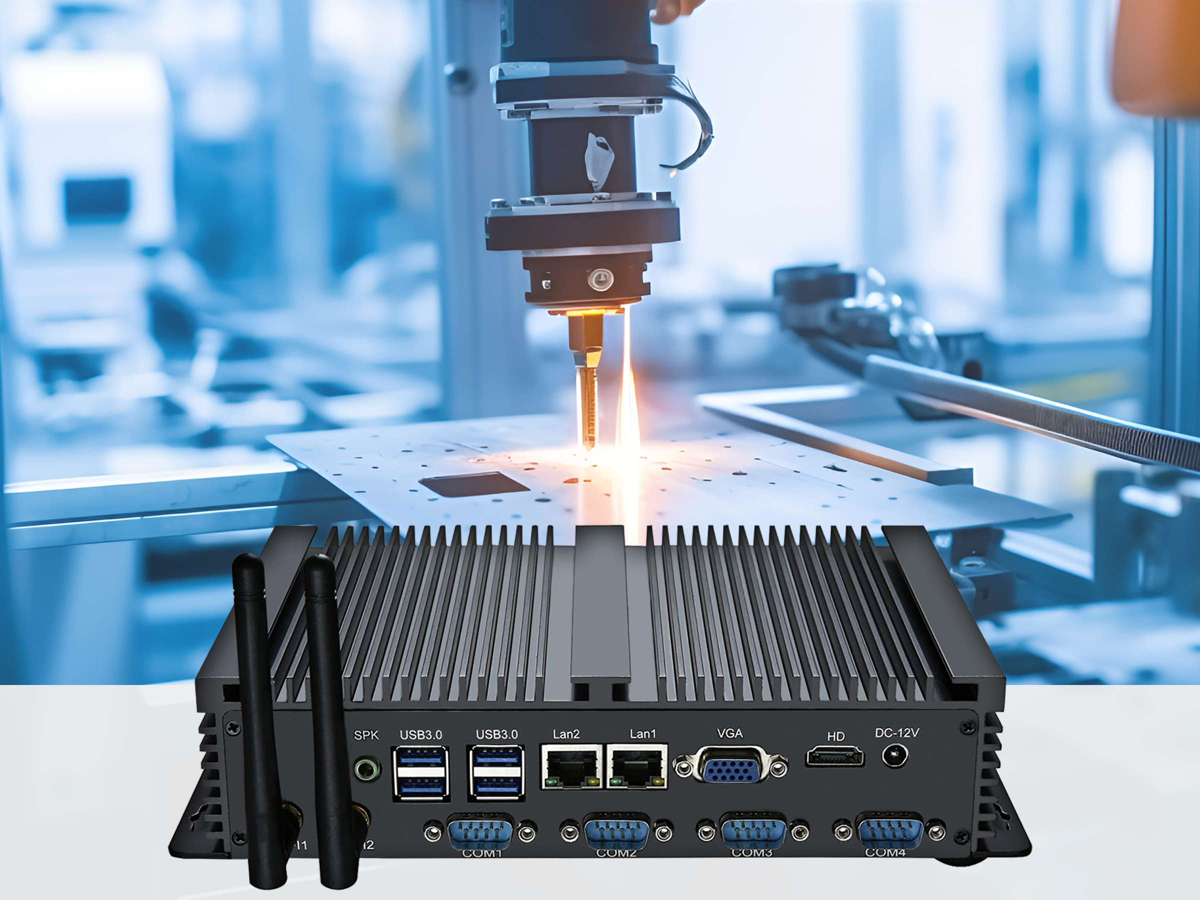 thumbnail video image 2 of IDEARACE Powerful Fanless Mini PC, Core i5-3317U CPU Industrial Desktop Computer, 8GB RAM 256GB SSD, 4xCOM RS232, 4xUSB 3.0, 2xNICs, HD, VGA, WIFI, Full Metal Case, 2 of 7