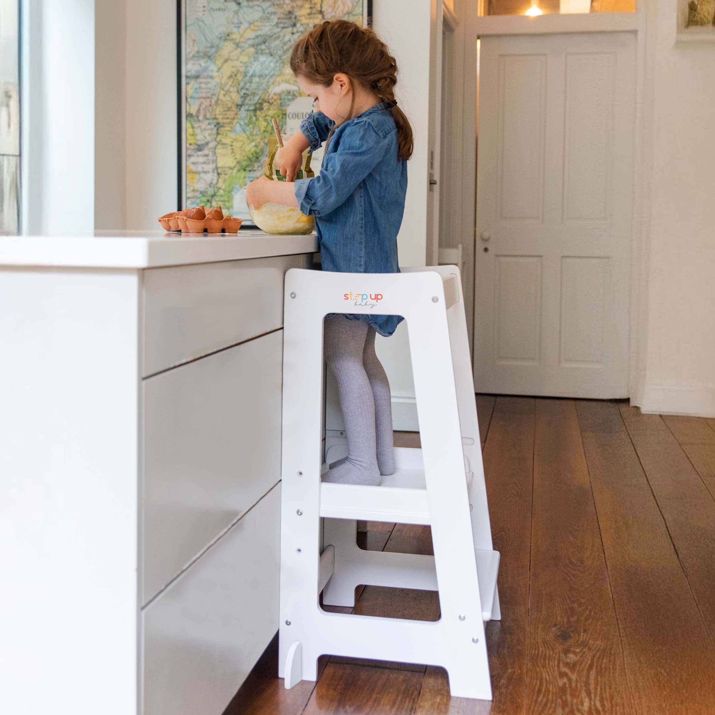 Stepup Baby Montessori Toddler Tower, Adjustable Wooden Stool with ...