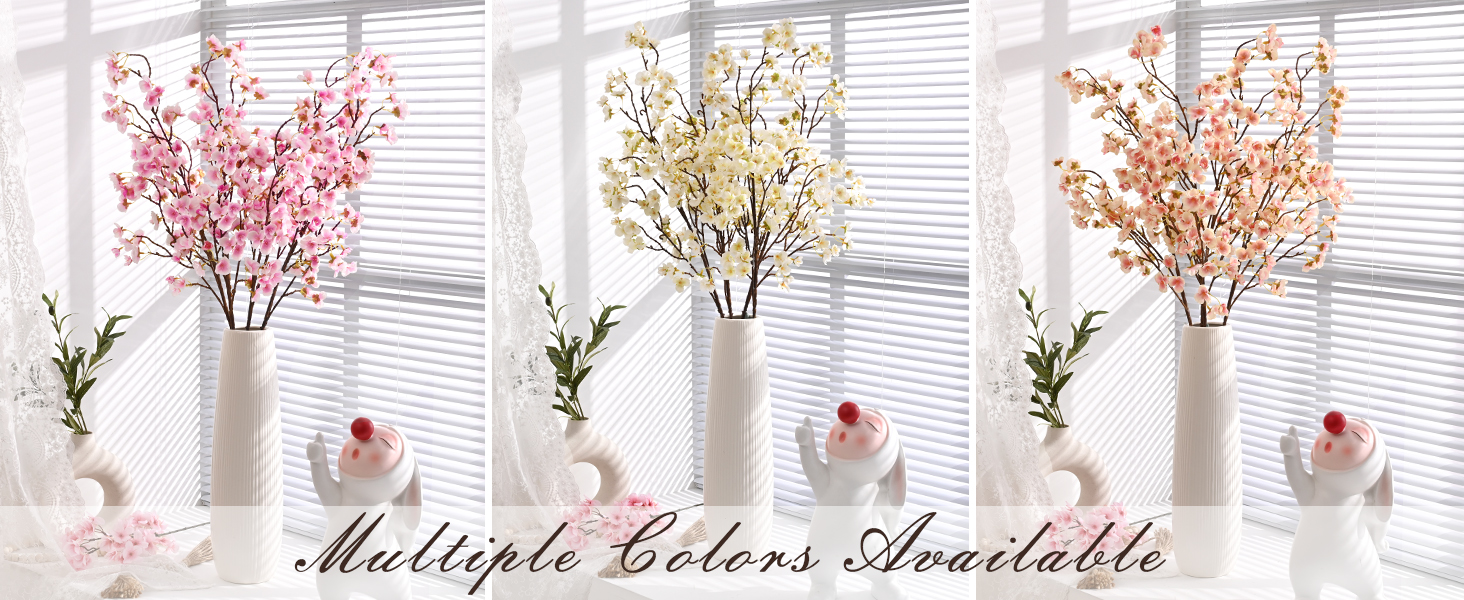 thumbnail video image 2 of Waipfaru Artificial Cherry Blossom Branches, 40''Long Stems Faux Cherry Blossom Arrangement for Home Decoration,Wedding Party (4Pcs,White), 2 of 8