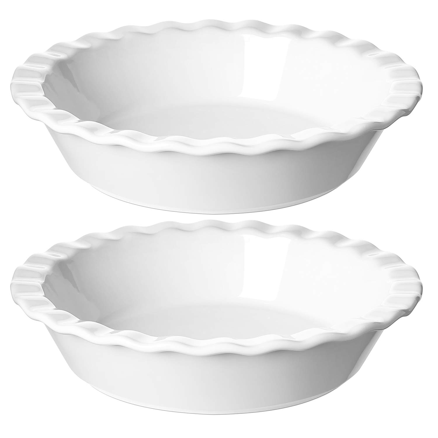 thumbnail video image 2 of LE TAUCI 52 OZ Ceramic Baking Dish, 9" Pie Pan for Pumpkin Pie Chicken Pot Pie Tart Pan, White Bakeware for Christmas, 2 of 10