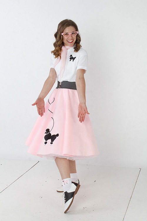 thumbnail video image 2 of Hip Hop 50's Shop Womens Bobby Poodle Sock with Poodle Applique for Adult (Light Pink), 2 of 5