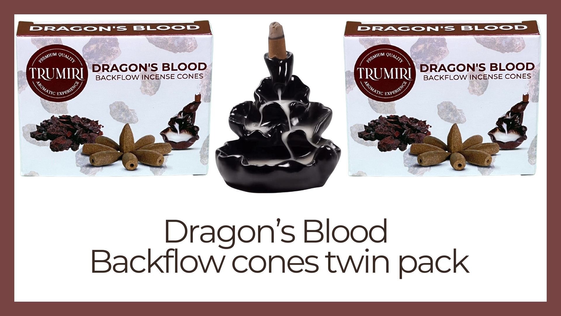 thumbnail video image 2 of Dragons Blood Backflow Incense Cones - Total 20 Incense Cones Waterfall - Dual Pack of 10 Incense Backflow Cones - Waterfall Incense Cones - Incense Waterfall Cones, 2 of 10