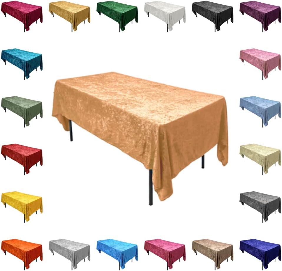 thumbnail video image 2 of AK TRADING CO. Lush Panne Velvet Tablecloth - 60 x 102 Inch Rectangular Table Cover  Great for Buffet Table, Parties, Holiday Dinner, Wedding & Baby Shower - Red, 2 of 8