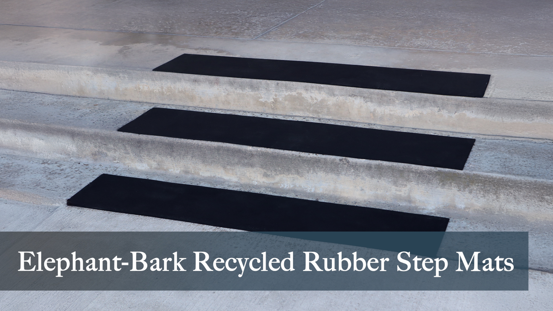 thumbnail video image 2 of Rubber-Cal "Elephant Bark" Step Mats - Black - 5mm x 48" x 10" (6pack), 2 of 11