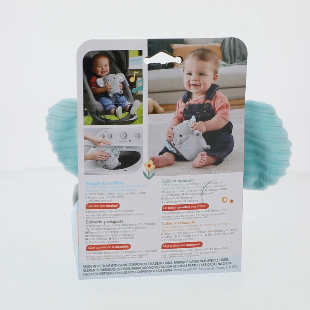 Fisher-Price Elephant Plush Toy with Soothing Sounds, Vibrations,  Multicolor for Infants