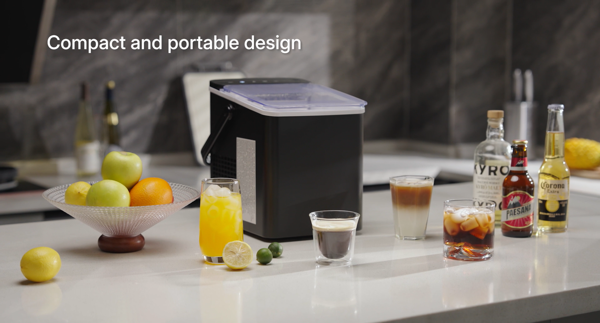 SIMZLIFE Countertop Ice Maker with Portable Handle, 26lbs/24H, 9 Cubes ...