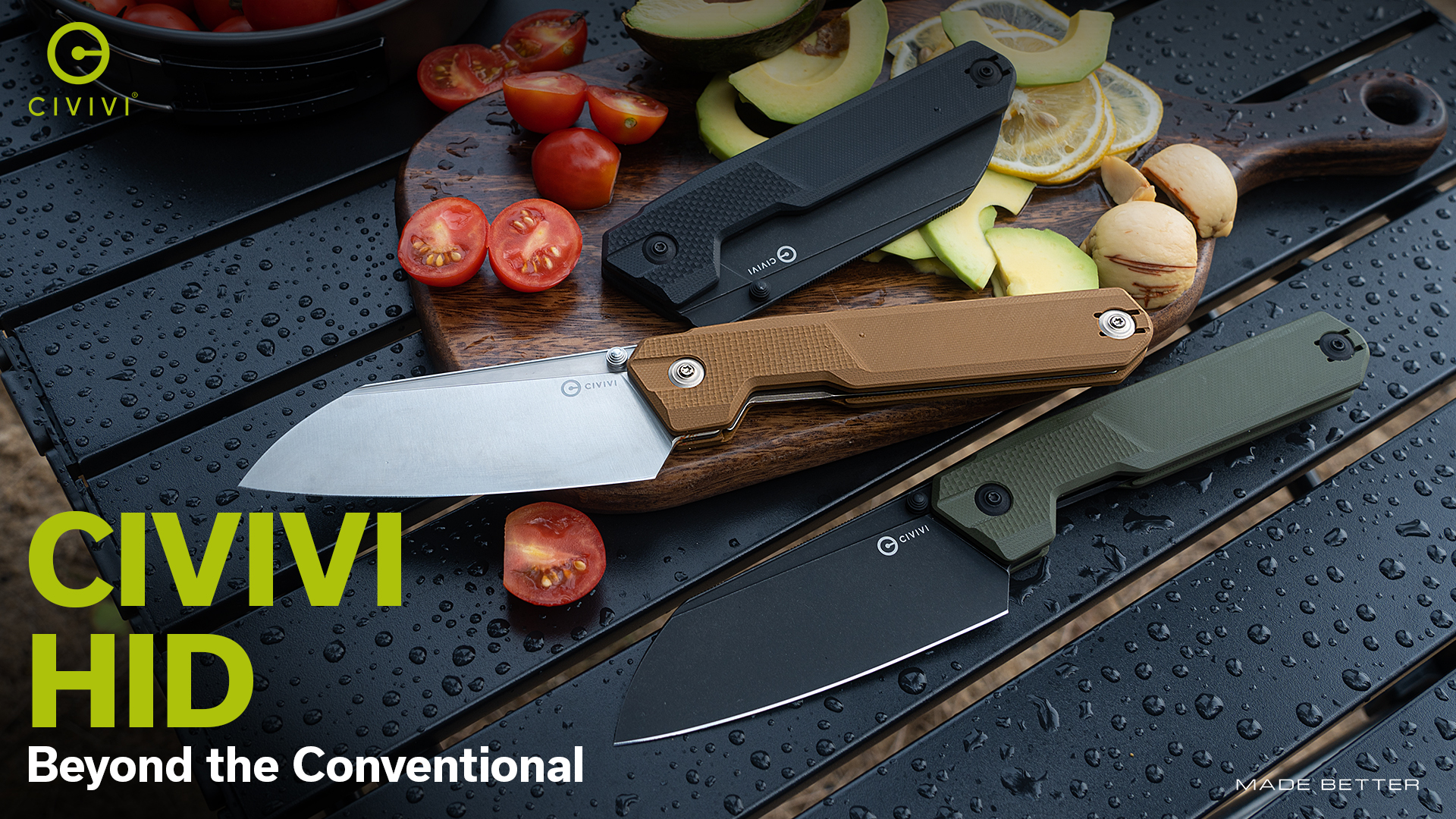 thumbnail video image 2 of CIVIVI Hid Folding Pocket Kitchen Knife 4.14" 14C28N Blade C23008-2, 2 of 7