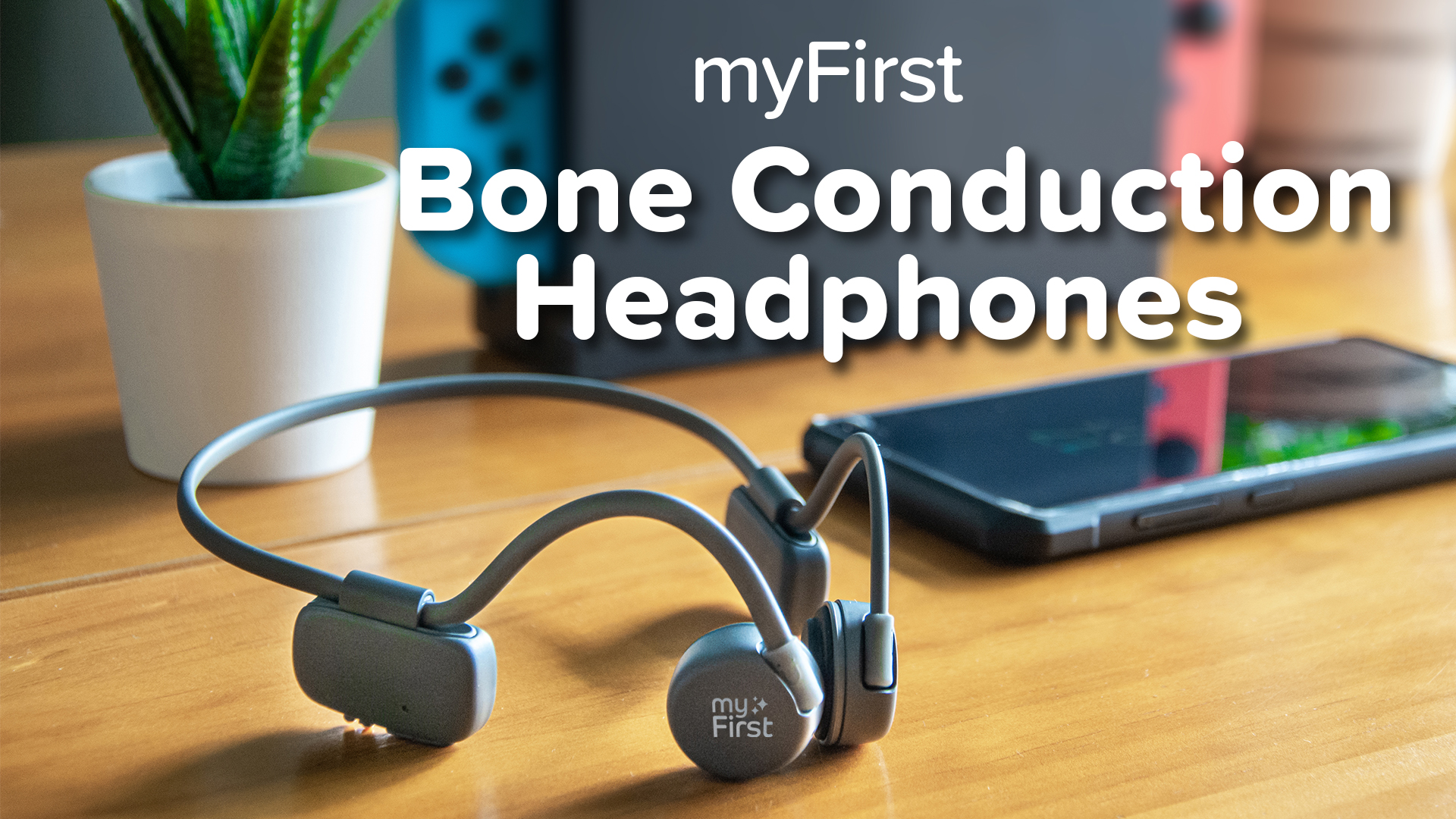 thumbnail video image 2 of myFirst Headphones BC Wireless Lite - New Pink Bone Conduction, Open Ear Bluetooth For Kids - Cotton Candy, 2 of 7