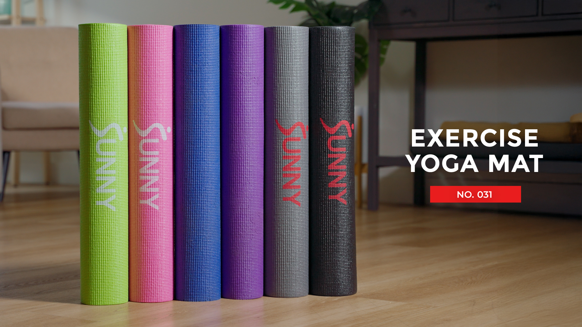 thumbnail video image 2 of Sunny Health & Fitness Thin Yoga Mat for Health & Fitness- Grey – NO. 031-GY, 2 of 8