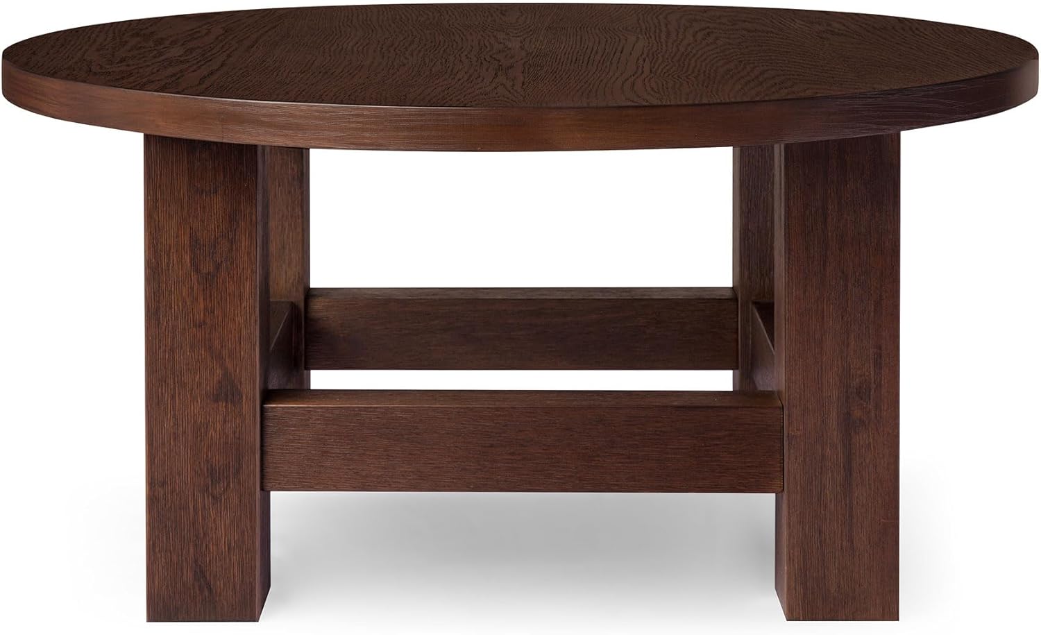 thumbnail video image 2 of Maven Lane Marco Round Wooden Coffee Table Rustic Furniture, Aged Brown, 2 of 6
