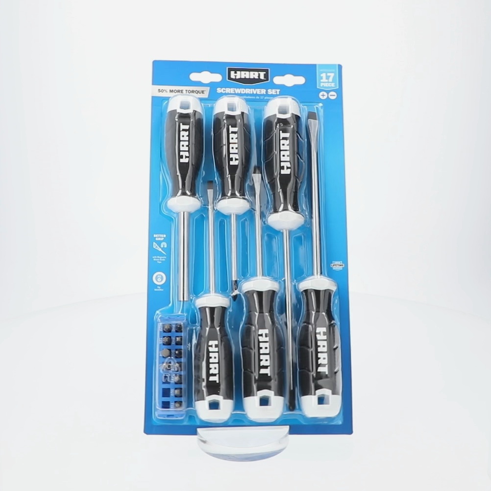 HART 17-Piece Magnetic Screwdriver Set with Comfort Grip, New