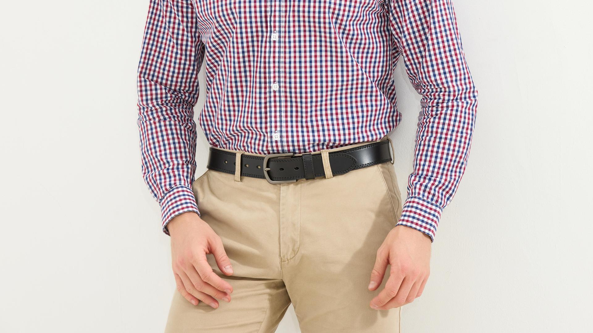 thumbnail video image 2 of Fianmy Men's Full Grain Leather Belt for Jeans, 1.5" Handmade Casual Leather Belts for Men with Gift Box, 2 of 9